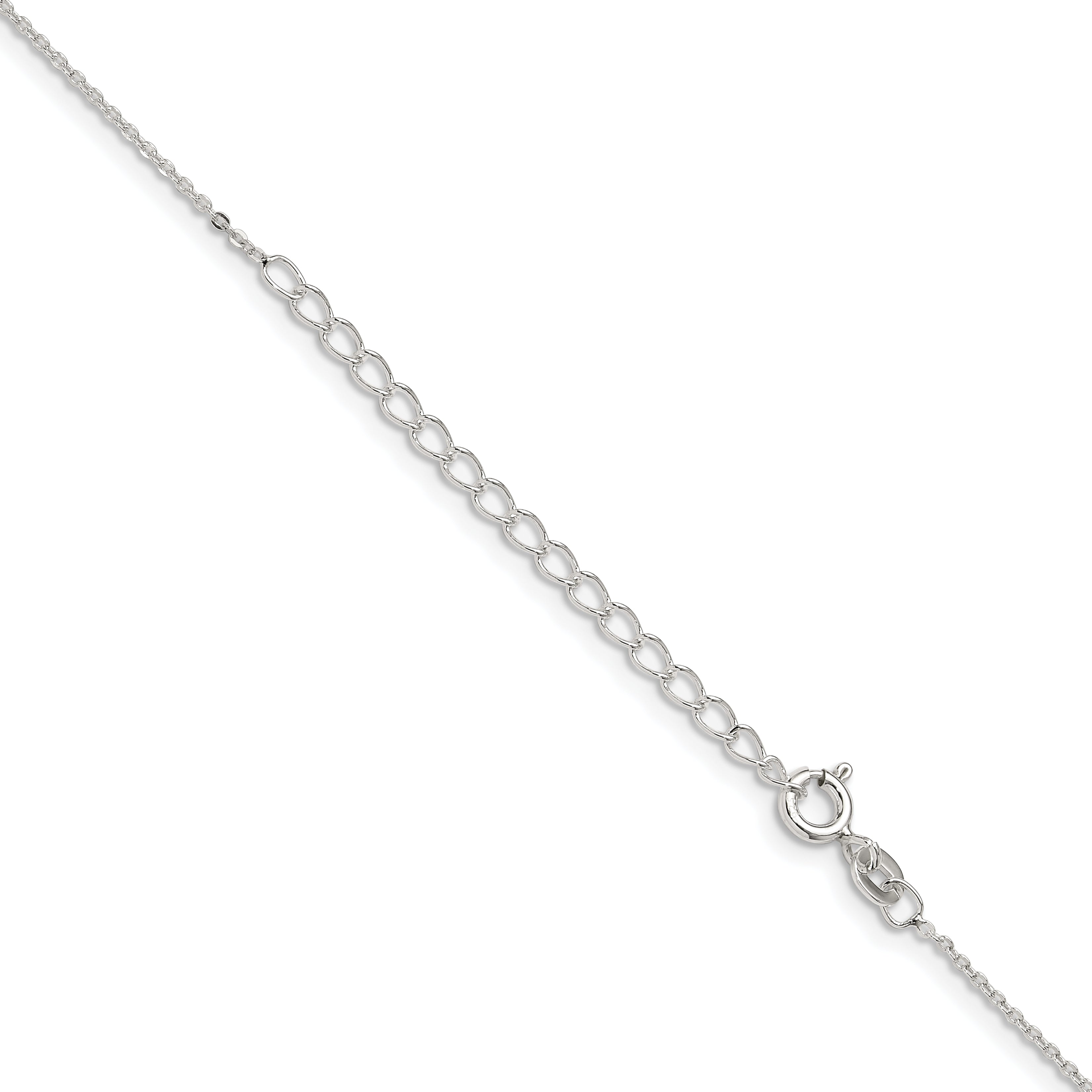 18 Inch Sterling Silver .9mm Flat Link Cable Chain W/2In Ext.