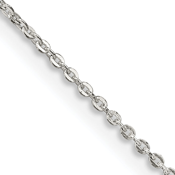 18 Inch Sterling Silver .9mm Flat Link Cable Chain W/2In Ext.