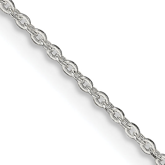 18 Inch Sterling Silver 1mm Flat Link Cable Chain W/2In Ext.