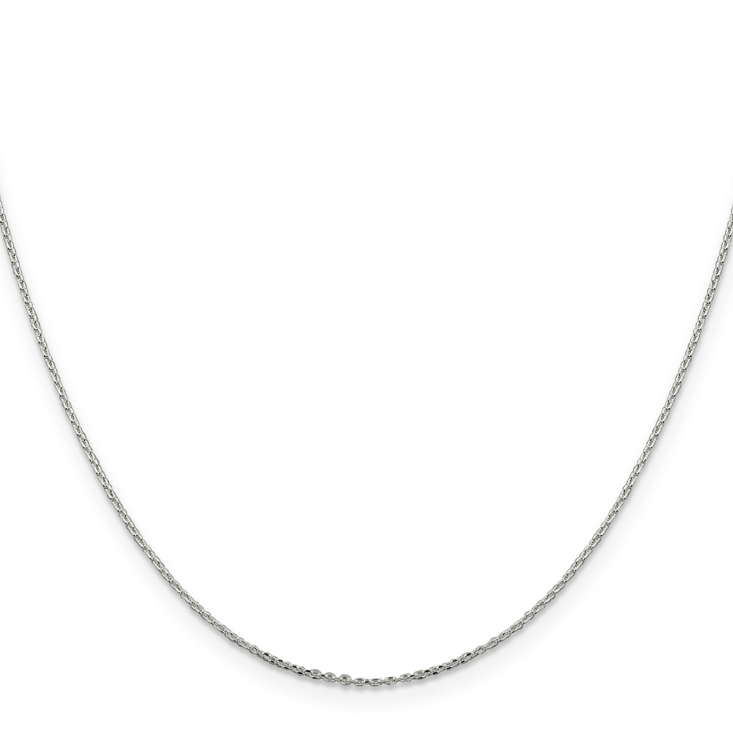 18 Inch Sterling Silver .95mm Diamond-Cut Forzantina Cable Chain W/2In Ext.