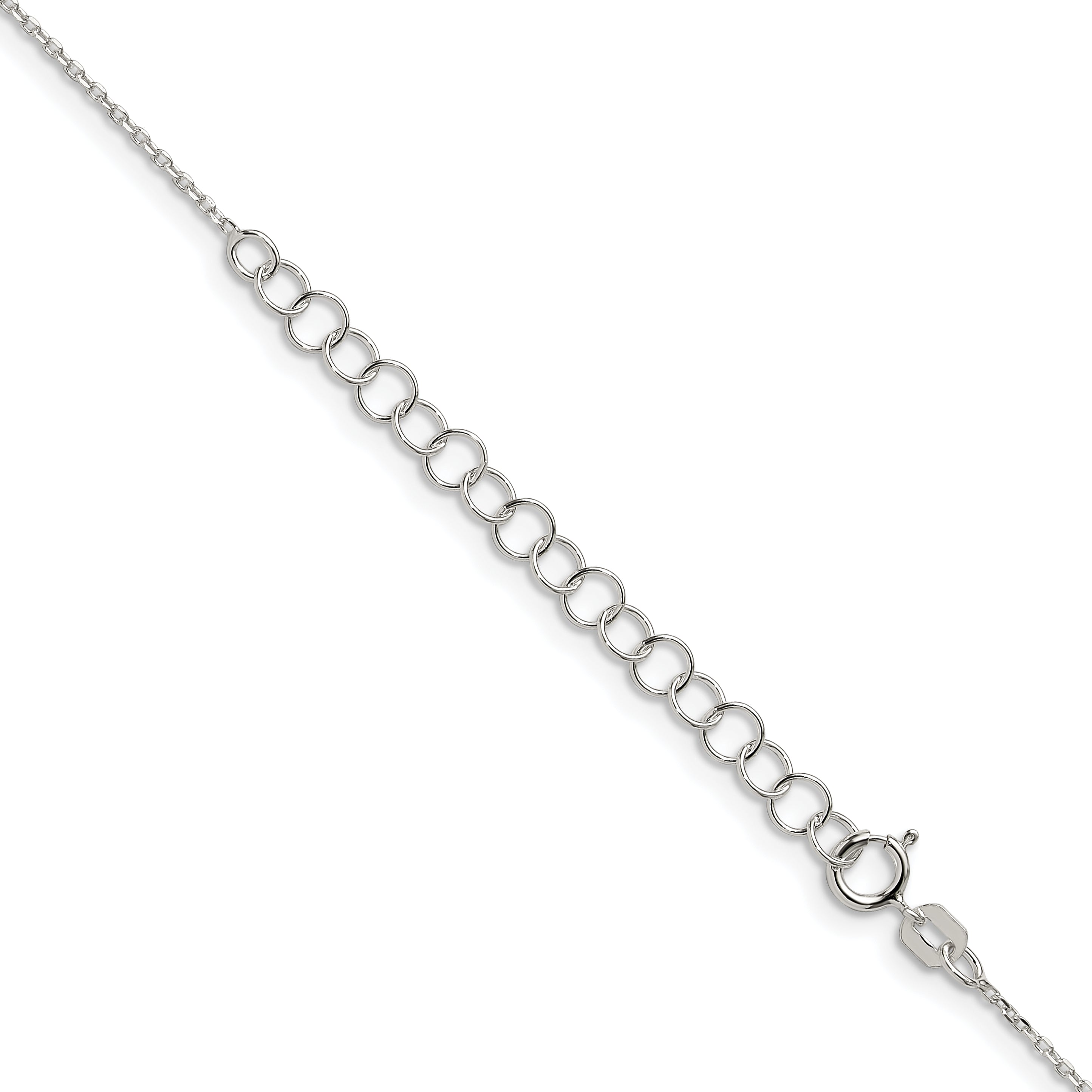 18 Inch Sterling Silver .95mm Diamond-Cut Forzantina Cable Chain W/2In Ext.