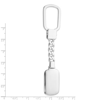 Sterling Silver Rhodium Plated Key Chain