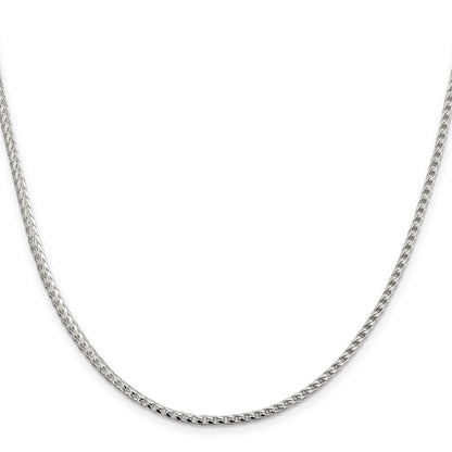 20 Inch Sterling Silver 2.55mm D/C Square Franco Chain Necklace