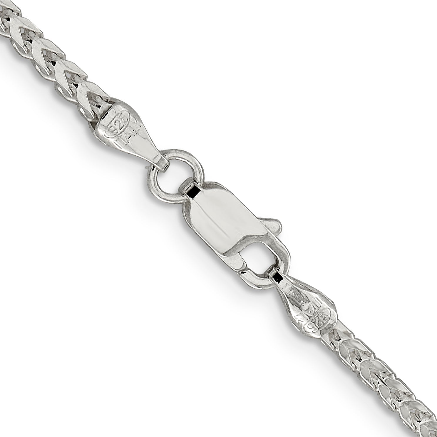 30 Inch Sterling Silver 2.55mm D/C Square Franco Chain Necklace