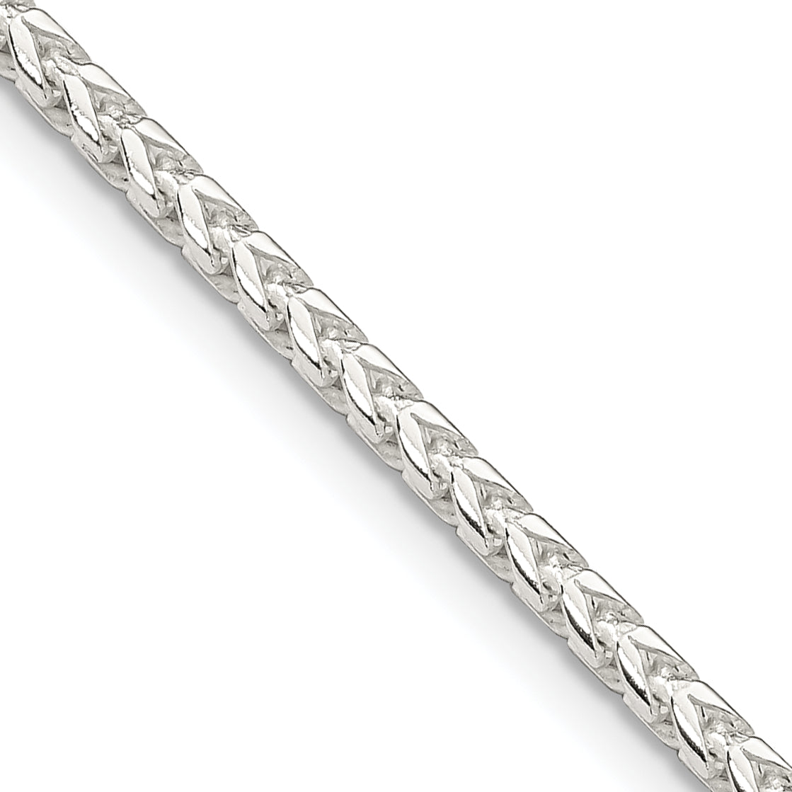 20 Inch Sterling Silver 2.55mm D/C Square Franco Chain Necklace