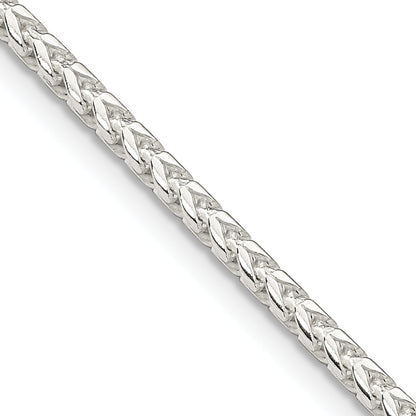 24 Inch Sterling Silver 2.55mm D/C Square Franco Chain Necklace