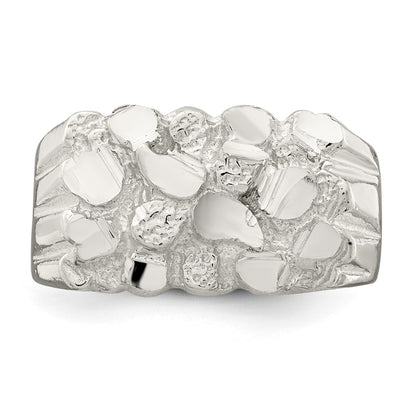 Sterling Silver Men'S Nugget Ring