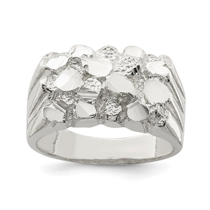 Sterling Silver Men'S Nugget Ring
