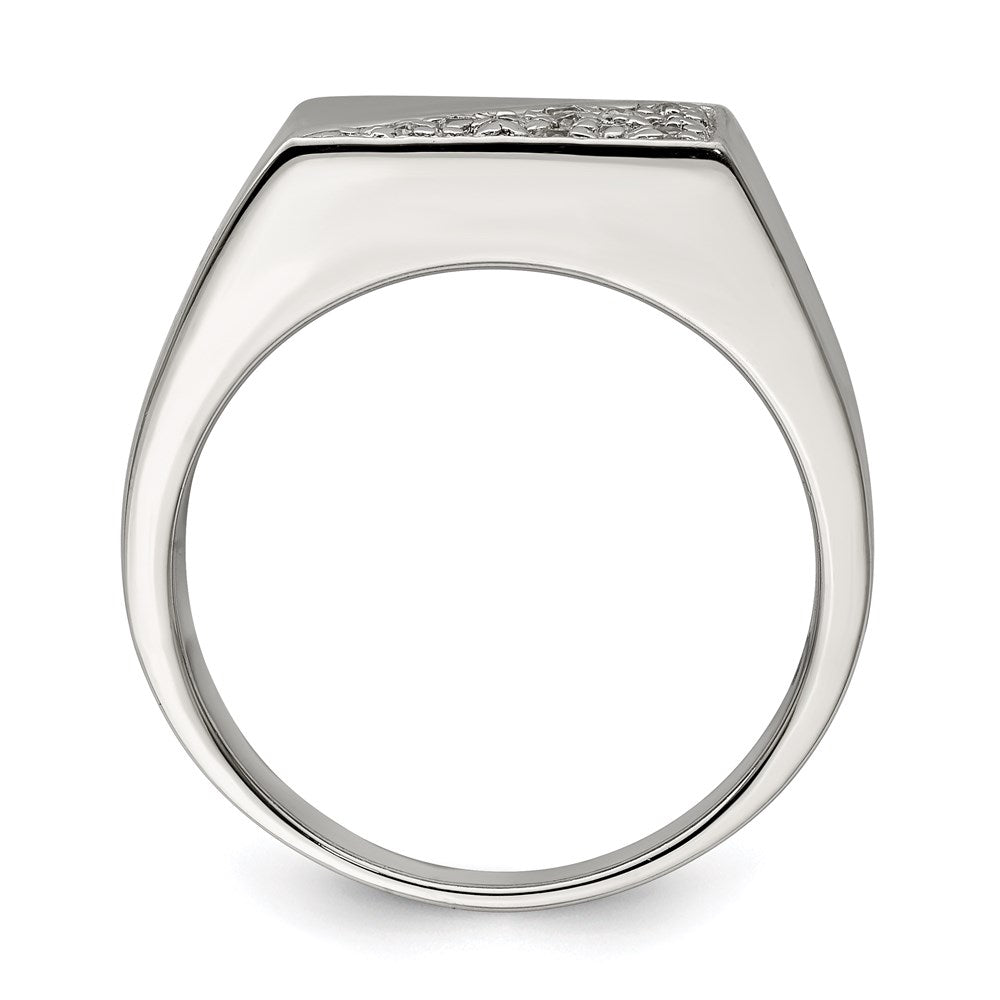 Sterling Silver Rhodium Plated Men'S Cz Fashion Ring