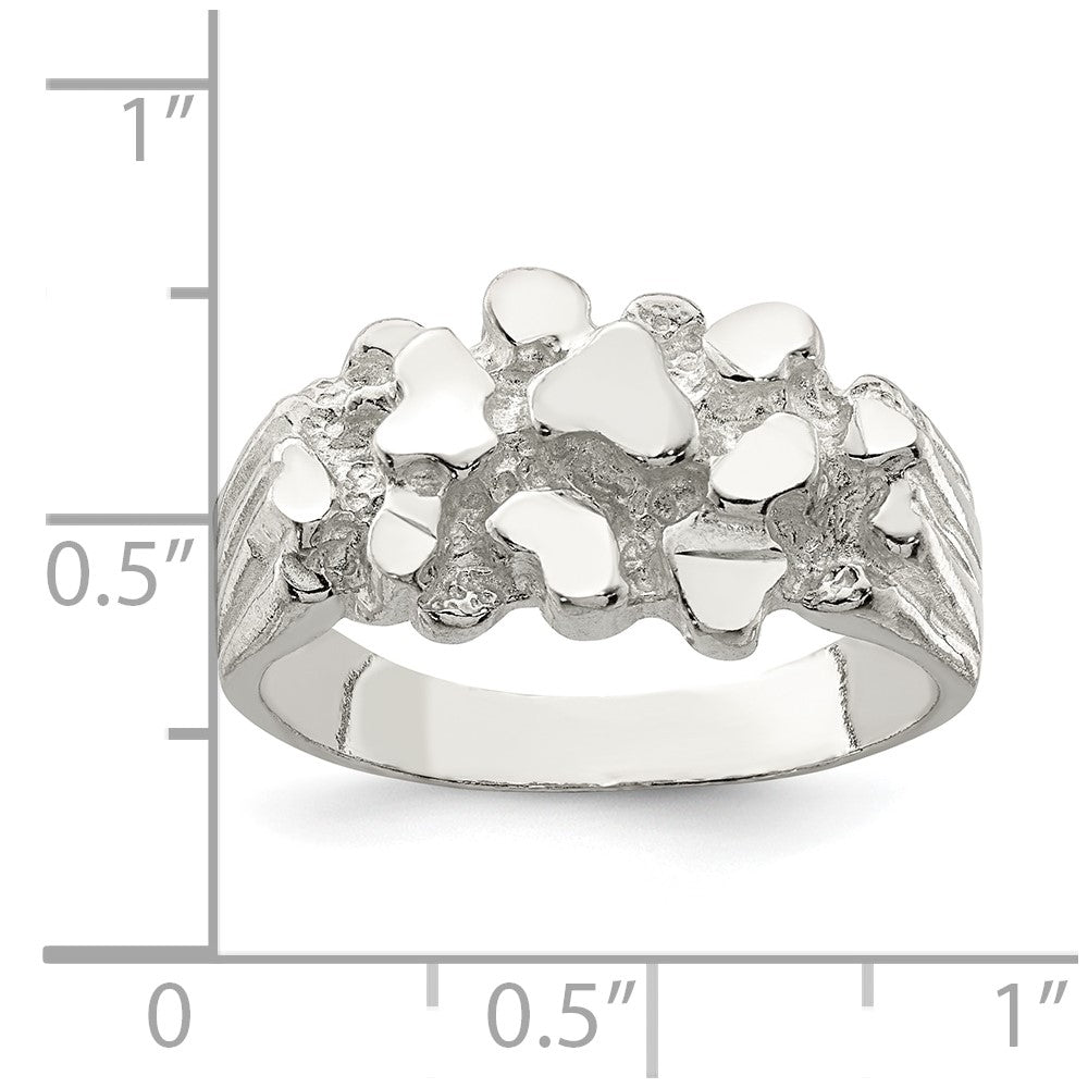 Sterling Silver Men'S Nugget Ring