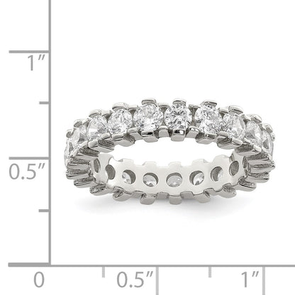 Sterling Silver Rhodium Plated Cz Eternity Band