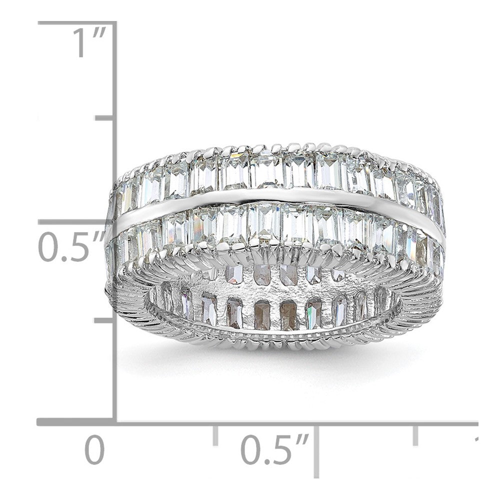 Sterling Silver Cz Double Band Ring