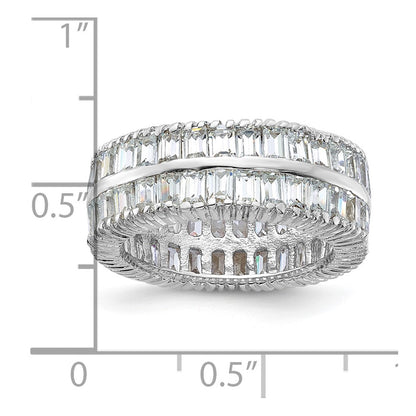 Sterling Silver Cz Double Band Ring