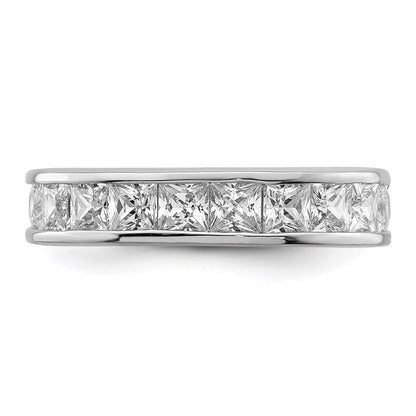 Sterling Silver Rhodium Plated Cz Eternity Band