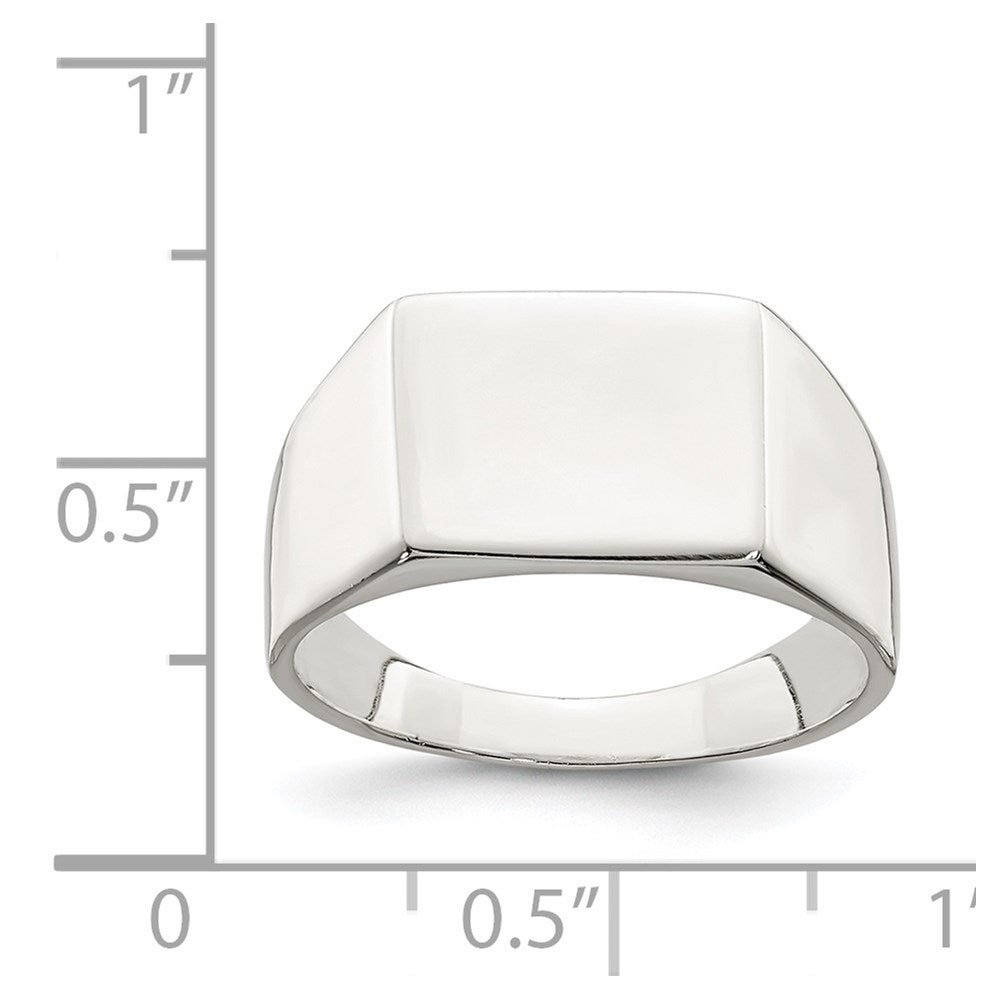 Sterling Silver 11X9mm Solid Back Signet Ring