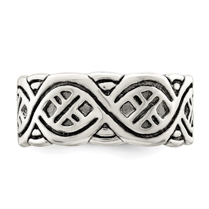 Sterling Silver Fancy Antiqued Band