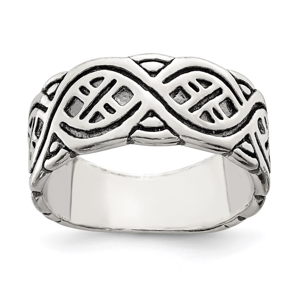 Sterling Silver Fancy Antiqued Band