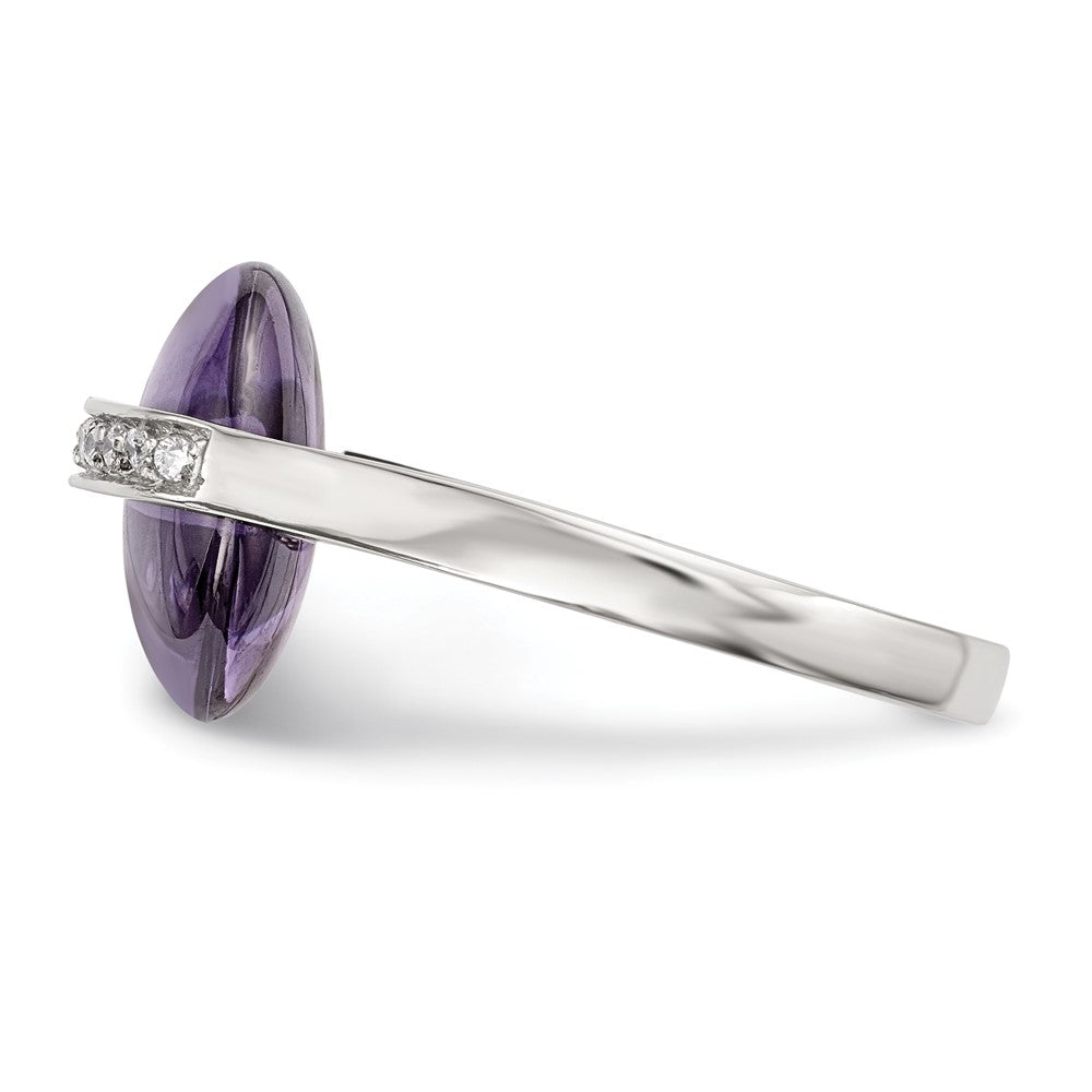 Sterling Silver Amethyst And Cz Ring