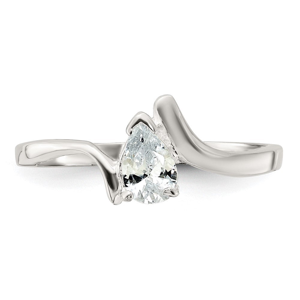 Sterling Silver Pear Shaped Cz Ring