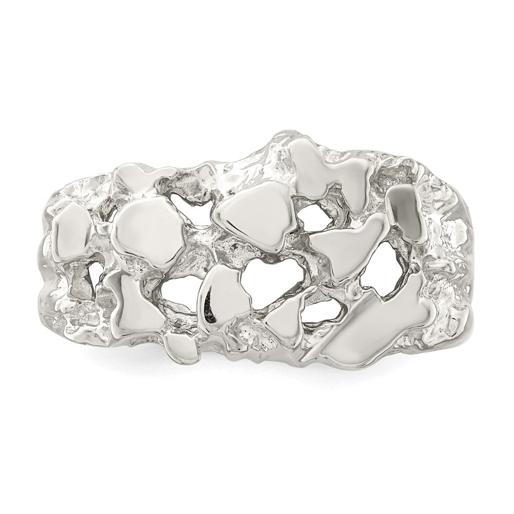 Sterling Silver Men'S Nugget Ring