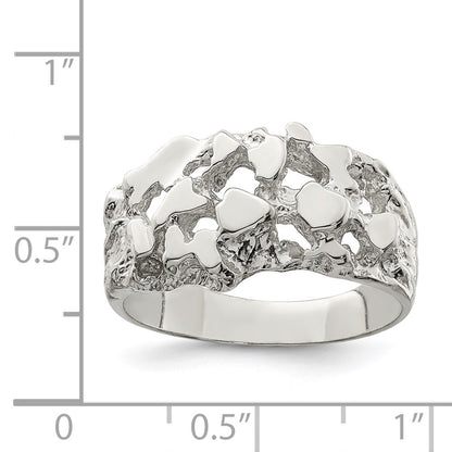 Sterling Silver Men'S Nugget Ring