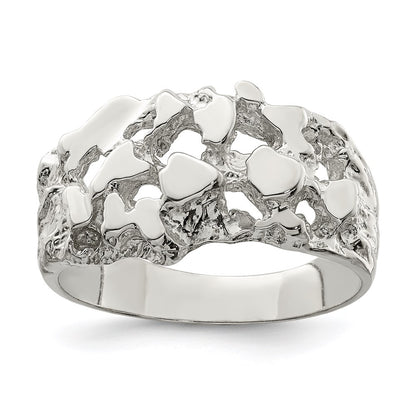 Sterling Silver Men'S Nugget Ring