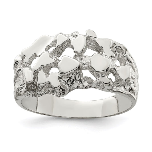 Sterling Silver Men'S Nugget Ring