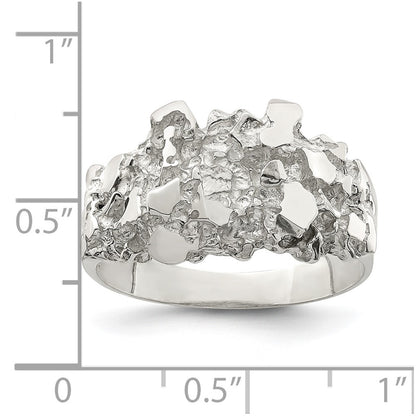 Sterling Silver Men'S Nugget Ring