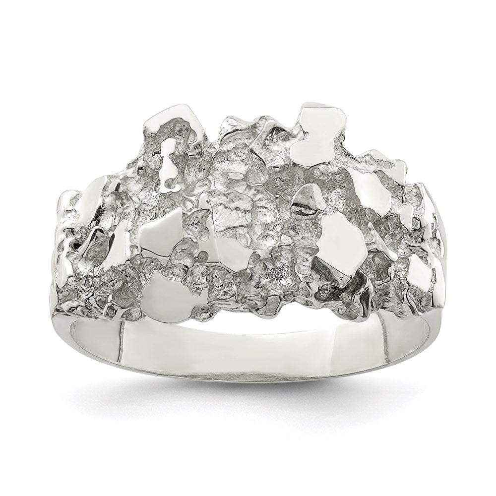 Sterling Silver Men'S Nugget Ring