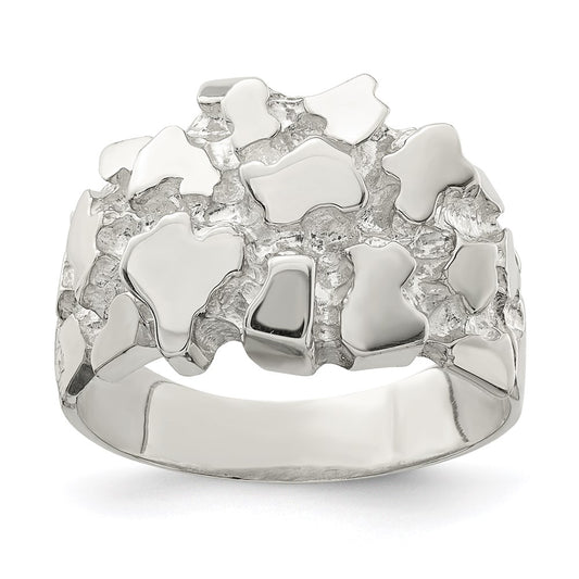 Sterling Silver Men'S Nugget Ring