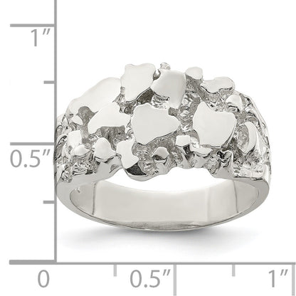 Sterling Silver Men'S Nugget Ring
