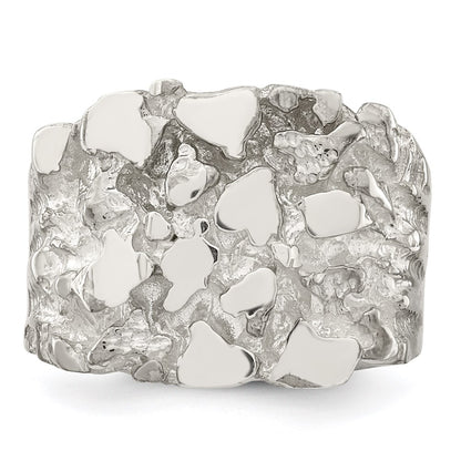 Sterling Silver Men'S Nugget Ring