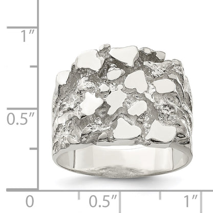 Sterling Silver Men'S Nugget Ring