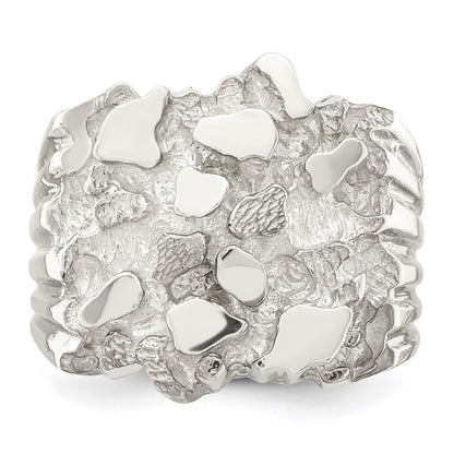 Sterling Silver Men'S Nugget Ring