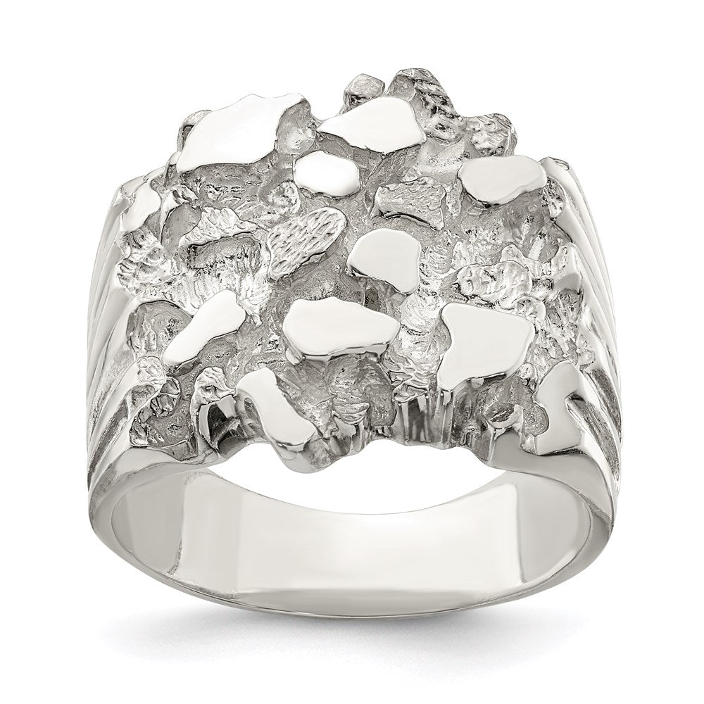 Sterling Silver Men'S Nugget Ring