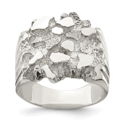 Sterling Silver Men'S Nugget Ring