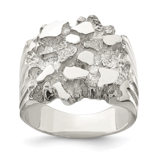 Sterling Silver Men'S Nugget Ring
