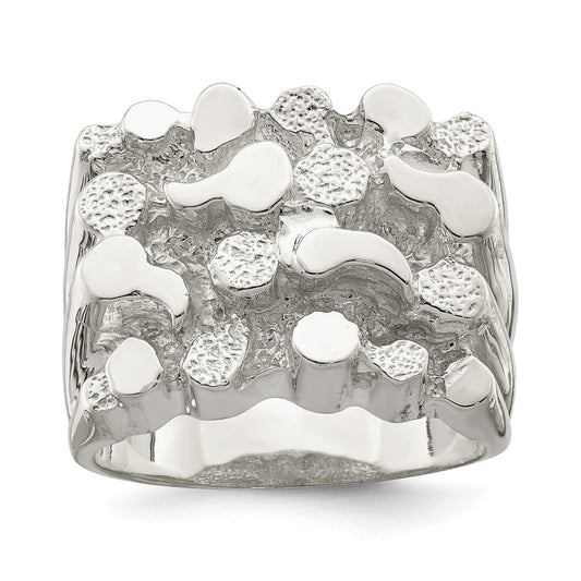 Sterling Silver Men'S Nugget Ring