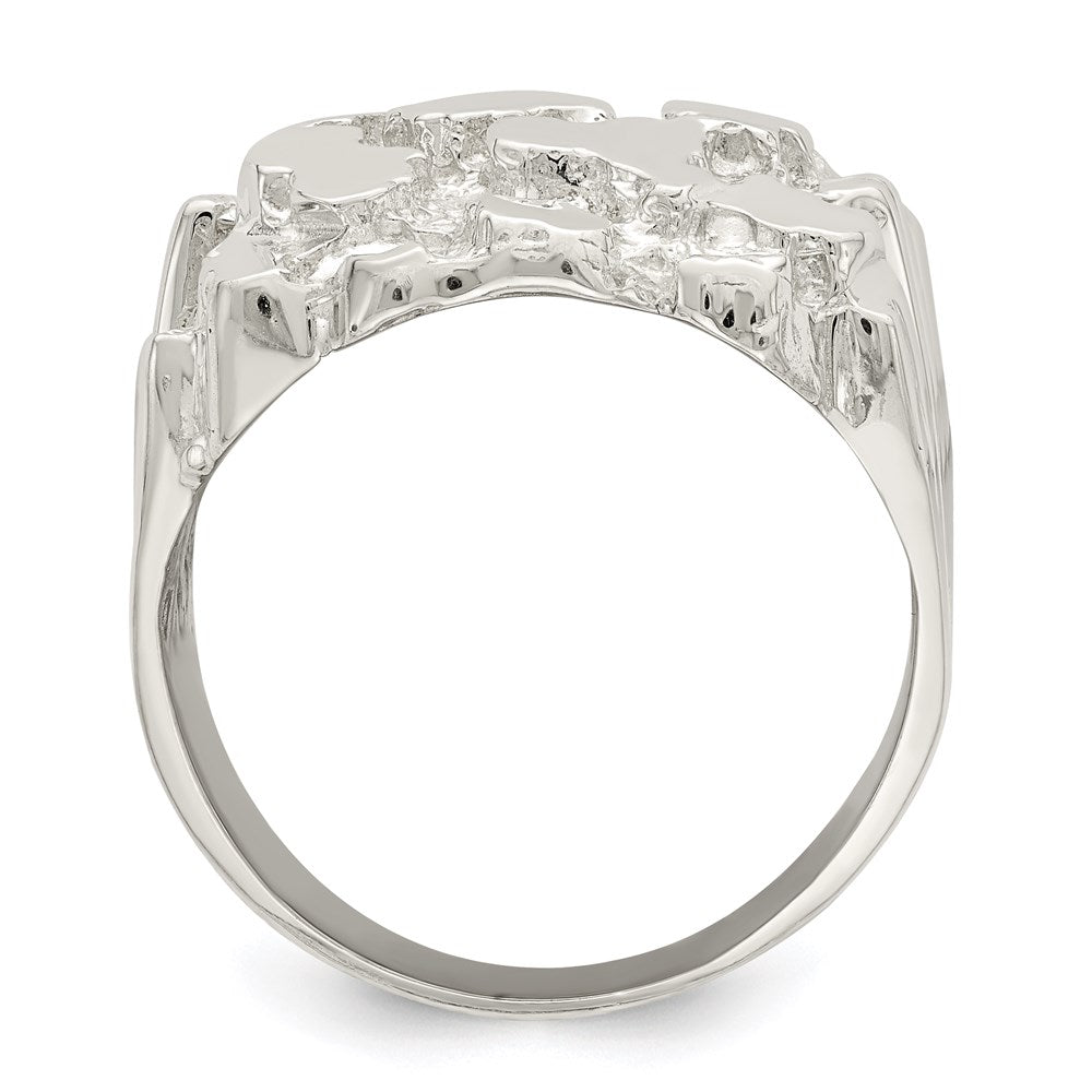 Sterling Silver Men'S Nugget Ring