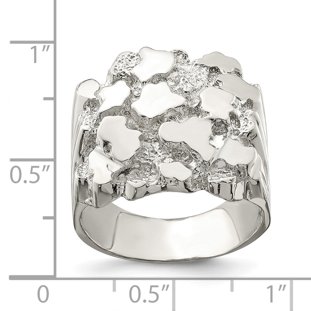 Sterling Silver Men'S Nugget Ring