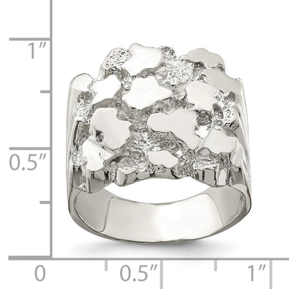 Sterling Silver Men'S Nugget Ring
