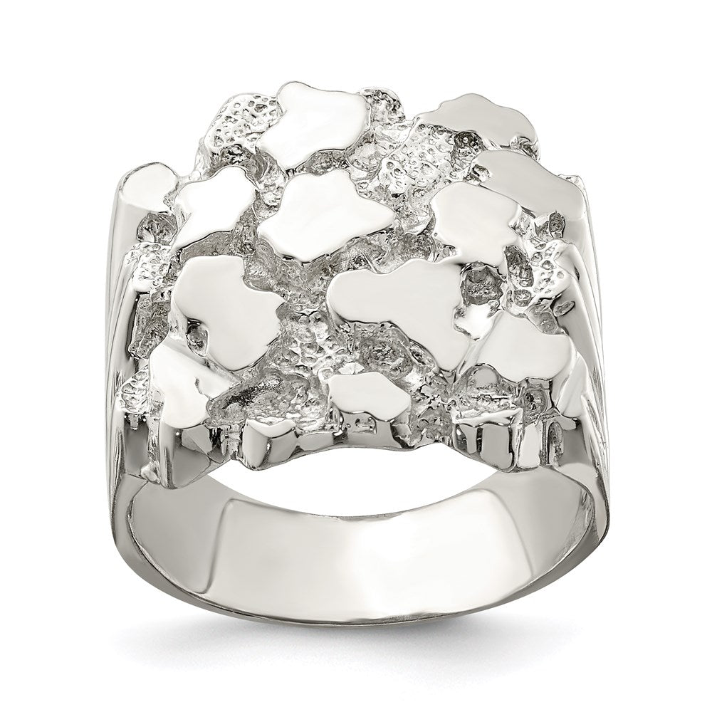 Sterling Silver Men'S Nugget Ring