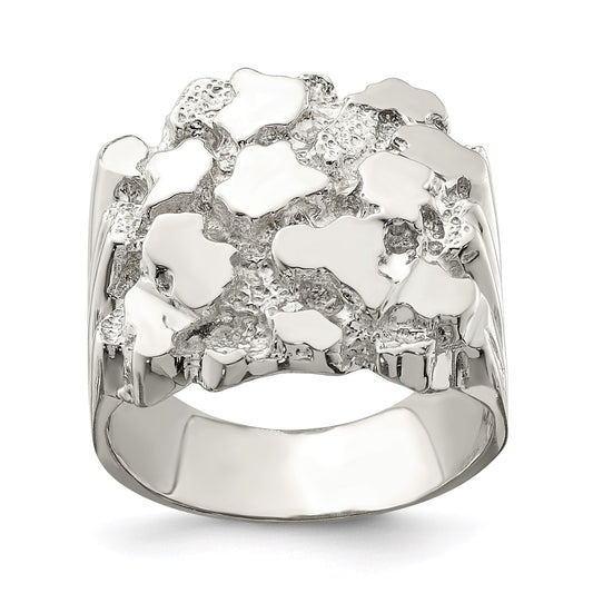 Sterling Silver Men'S Nugget Ring
