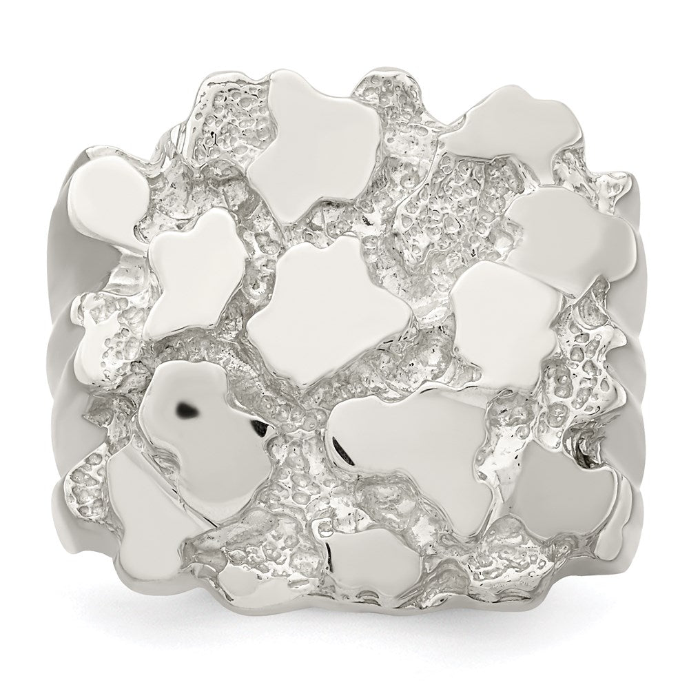Sterling Silver Men'S Nugget Ring