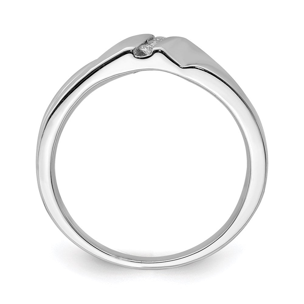 Sterling Silver Rhodium Plated Diamond Men'S Ring