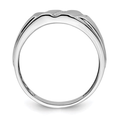Sterling Silver Rhodium Plated Diamond Men'S Ring