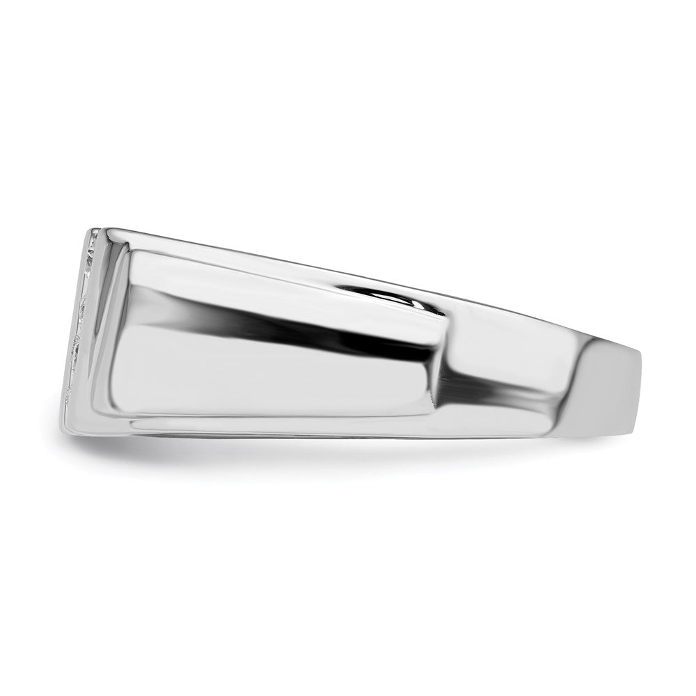 Sterling Silver Rhodium Plated Diamond Men'S Ring