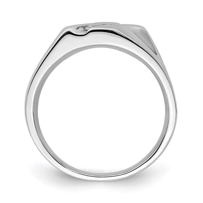 Sterling Silver Rhodium Plated Diamond Men'S Ring