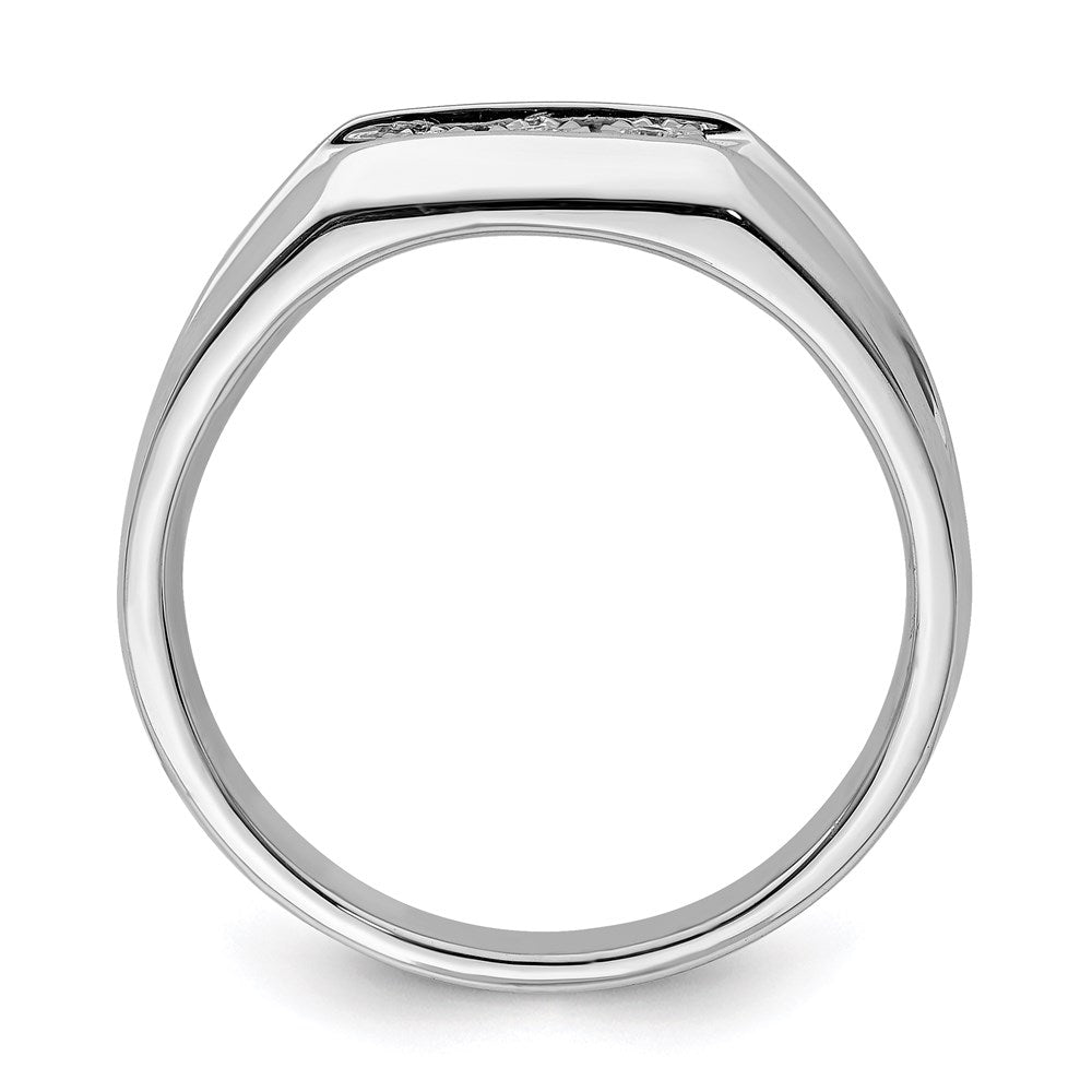 Sterling Silver Rhodium Plated Diamond Men'S Ring
