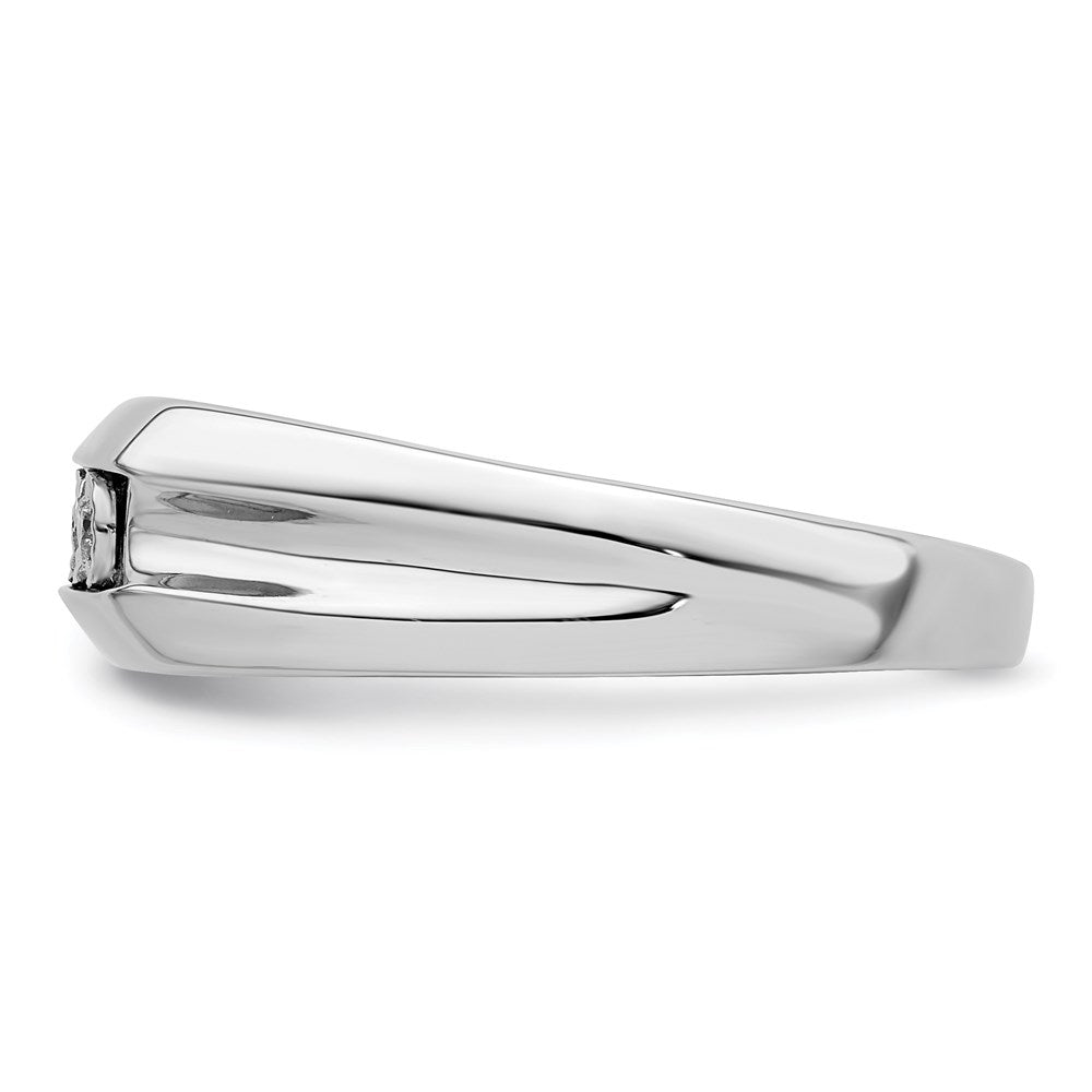 Sterling Silver Rhodium Plated Diamond Men'S Ring